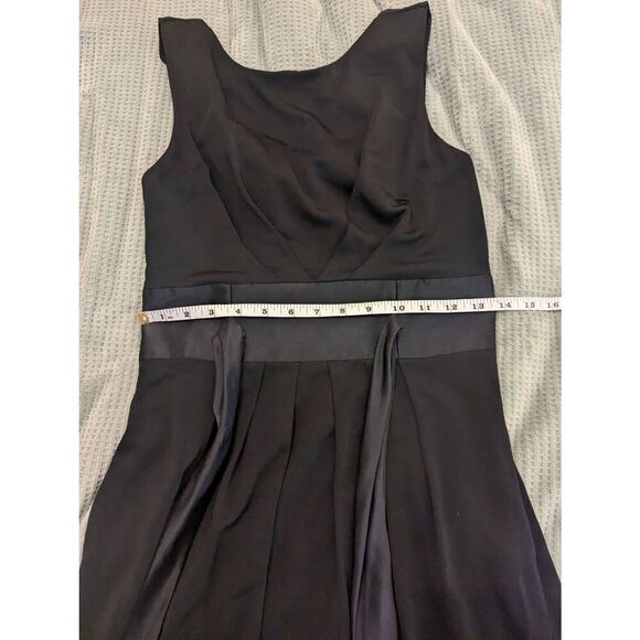 David Meister Black 100% Smooth Wool Open Back Sleeveless Career Dress Size 4 - Picture 5 of 6